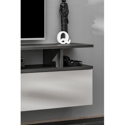 Ensemble Meuble TV Design "tytan" 210cm Beige et Gris