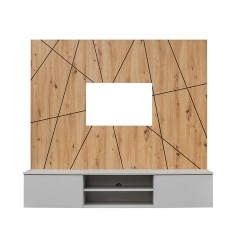 Ensemble Meuble TV Ligne "xari" 160cm Naturel et Gris