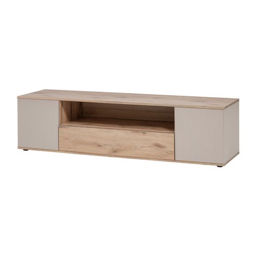 Meuble TV Rainuré "catalina" 160cm Naturel