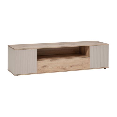 Meuble TV Rainuré "catalina" 160cm Naturel