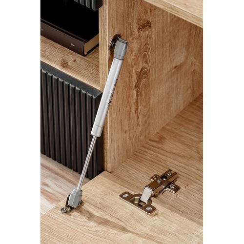 Meuble TV Rainuré "aron" 160cm Naturel et Noir