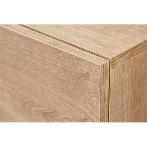 Buffet Rainuré "aron" 160cm Naturel et Noir