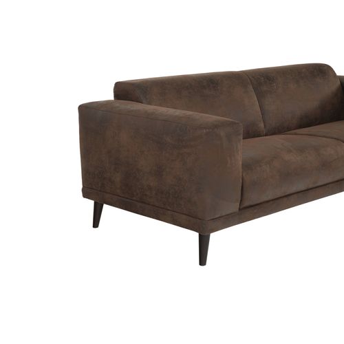 Canapé 3 places OSLO VINTAGE tissu gobi marron