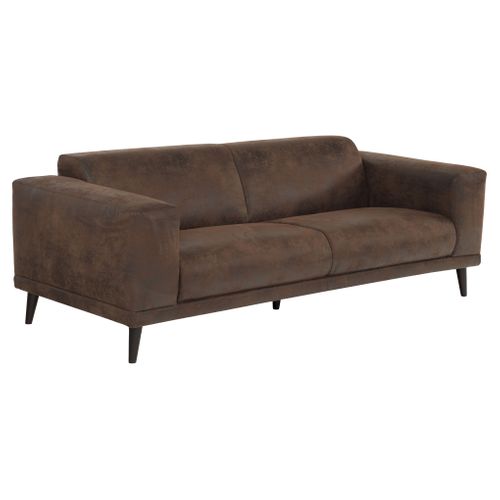 Canapé 3 places OSLO VINTAGE tissu gobi marron