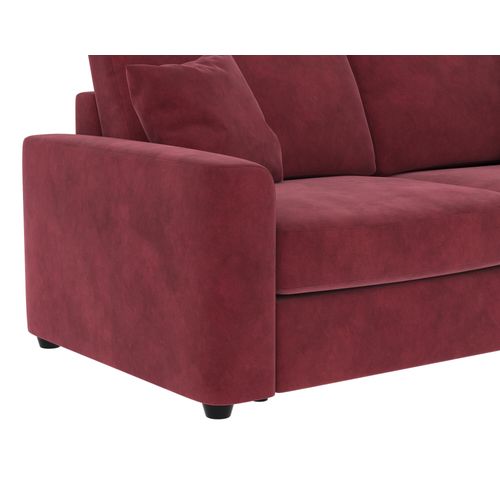 Canapé convertible 3 places pack standard NICARAGUA tissu bella bordeaux