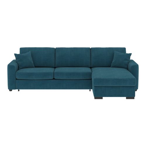 Canapé d'angle convertible pack standard NICARAGUA tissu bergamo bleu pétrole 86