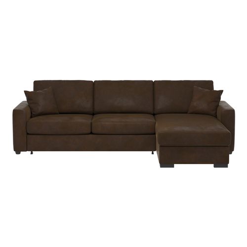Canapé d'angle convertible pack standard NICARAGUA tissu gobi marron 04