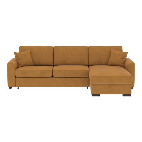 Canapé d'angle convertible pack standard NICARAGUA tissu apache cognac 10