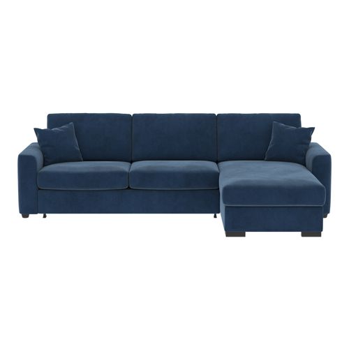 Canapé d'angle convertible pack standard NICARAGUA tissu bella bleu prussien