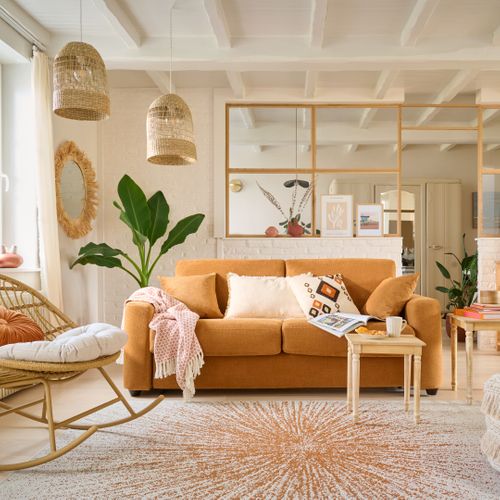 Canapé convertible 3 places pack Standard  NICARAGUA tissu Crown amber