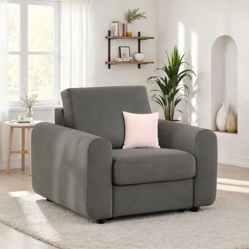 Fauteuil manchettes Kara NICARAGUA tissu apache anthracite