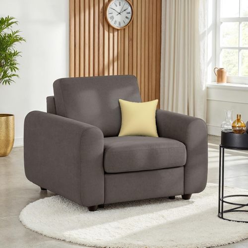 Fauteuil manchettes Kara NICARAGUA tissu enjoy marron