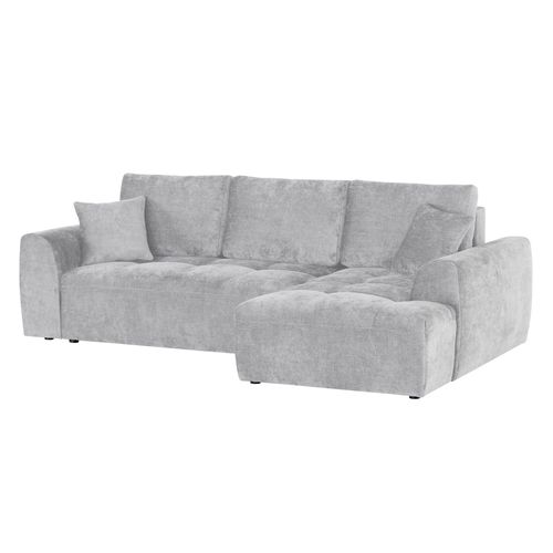 Canapé d'angle méridienne AUBE droit convertible gris clair