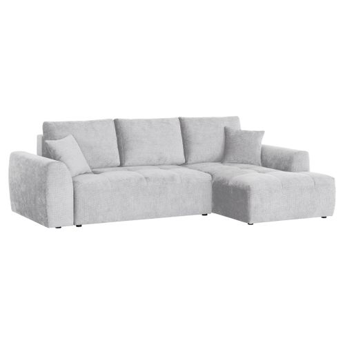 Canapé d'angle méridienne AUBE droit convertible gris clair