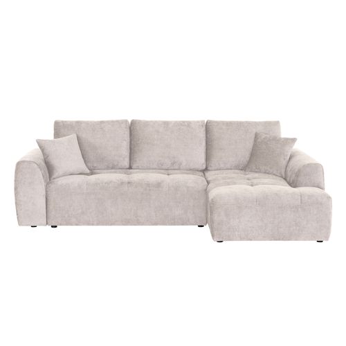 Canapé d'angle méridienne AUBE droit convertible blanc cassé