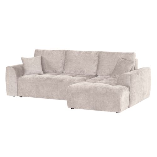 Canapé d'angle méridienne AUBE droit convertible blanc cassé