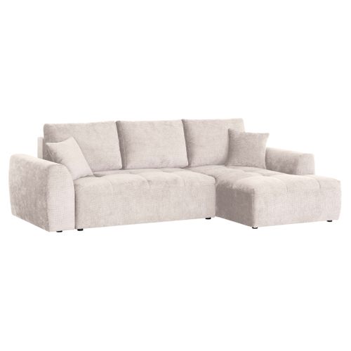 Canapé d'angle méridienne AUBE droit convertible blanc cassé