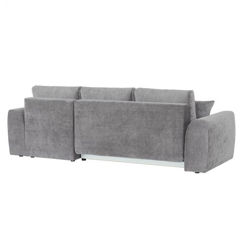 Canapé d'angle méridienne AUBE droit convertible tissu gris