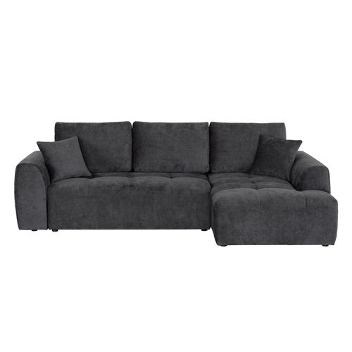 Canapé d'angle méridienne AUBE droit convertible gris foncé