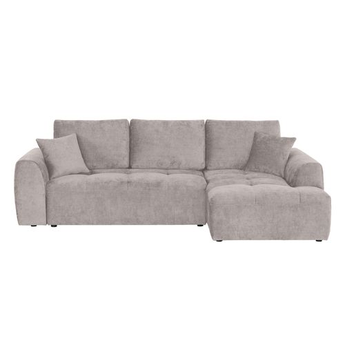 Canapé d'angle méridienne AUBE droit convertible tissu beige