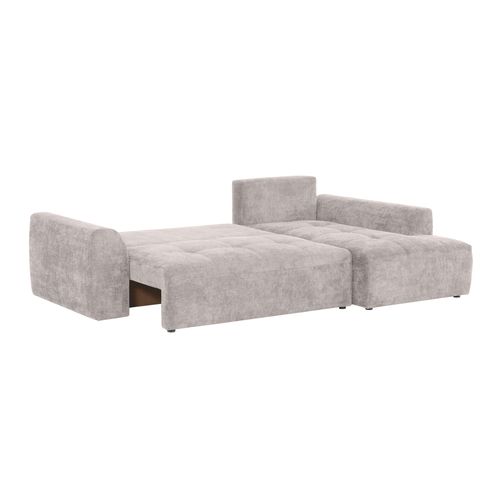 Canapé d'angle méridienne AUBE droit convertible tissu beige