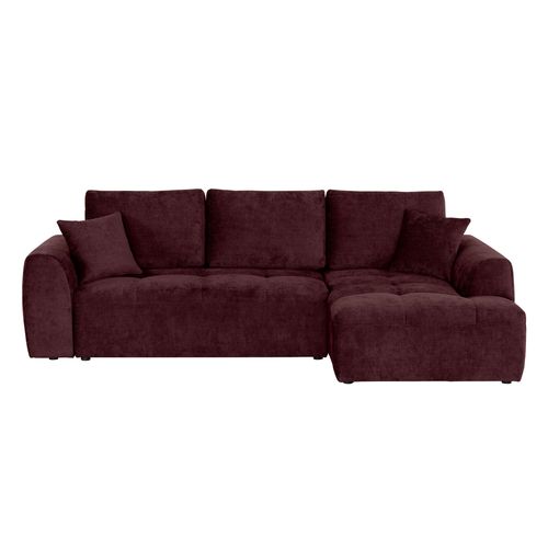 Canapé d'angle méridienne AUBE droit convertible bordeaux