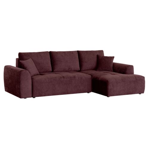 Canapé d'angle méridienne AUBE droit convertible bordeaux