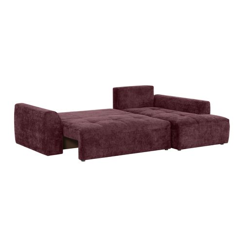 Canapé d'angle méridienne AUBE droit convertible bordeaux