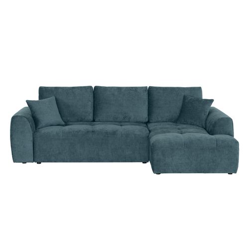 Canapé d'angle meridienne AUBE droit convertible bleu clair