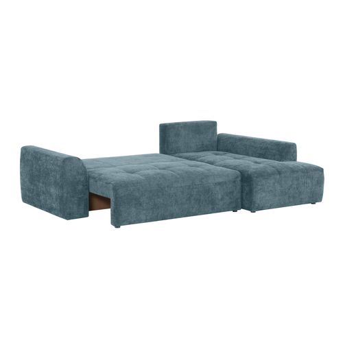 Canapé d'angle meridienne AUBE droit convertible bleu clair