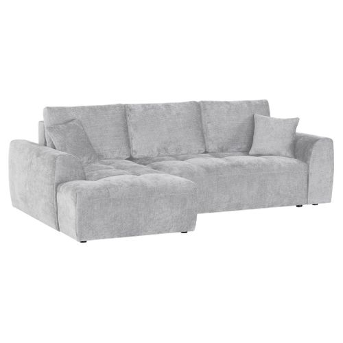 Canapé d'angle méridienne AUBE gauche convertible gris clair