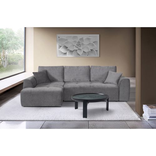Canapé d'angle méridienne AUBE gauche convertible gris