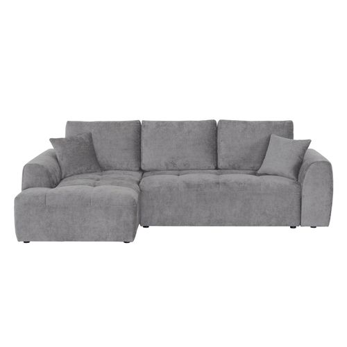 Canapé d'angle méridienne AUBE gauche convertible gris