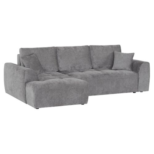 Canapé d'angle méridienne AUBE gauche convertible gris