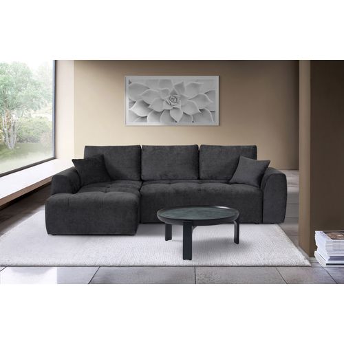 Canapé d'angle méridienne AUBE gauche convertible gris foncé