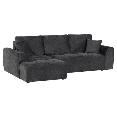 Canapé d'angle méridienne AUBE gauche convertible gris foncé
