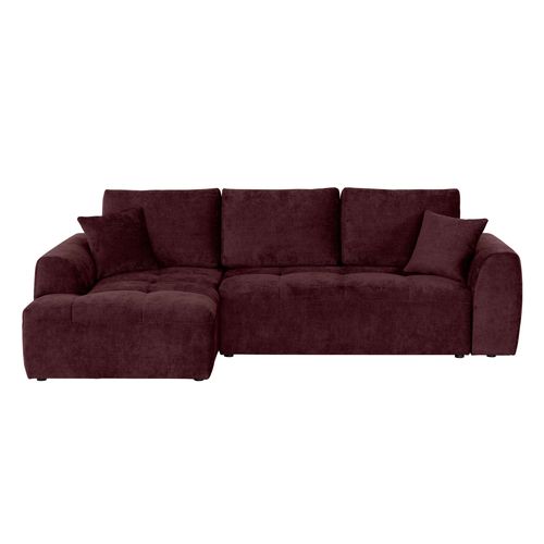 Canapé d'angle méridienne AUBE gauche convertible bordeaux