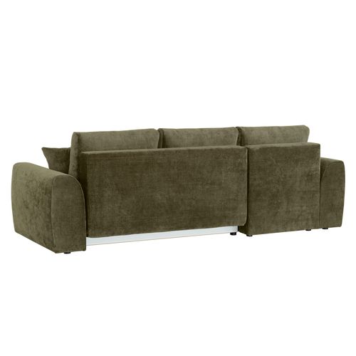 Canapé d'angle méridienne AUBE gauche convertible tissu vert