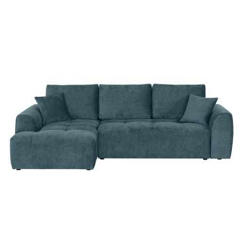 Canapé d'angle méridienne AUBE gauche convertible bleu clair