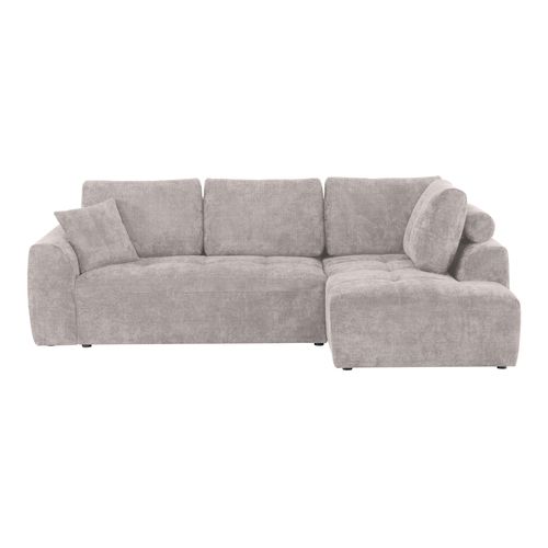 Canapé d'angle droit AUBE convertible tissu beige