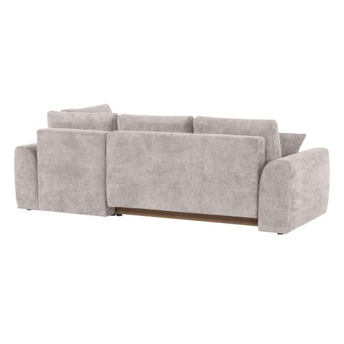 Canapé d'angle droit AUBE convertible tissu beige