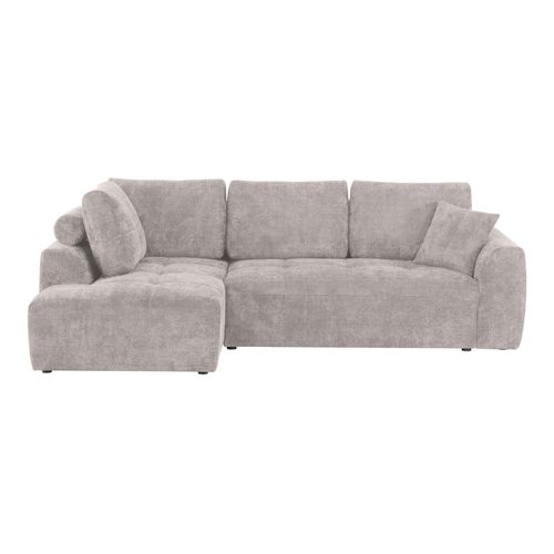 Canapé d'angle gauche AUBE convertible tissu beige