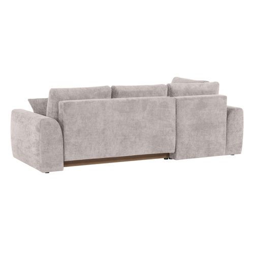 Canapé d'angle gauche AUBE convertible tissu beige