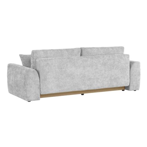 Canapé 3 places convertible AUBE tissu gris clair