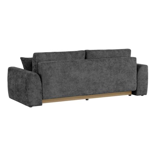 Canapé 3 places convertible AUBE tissu gris foncé