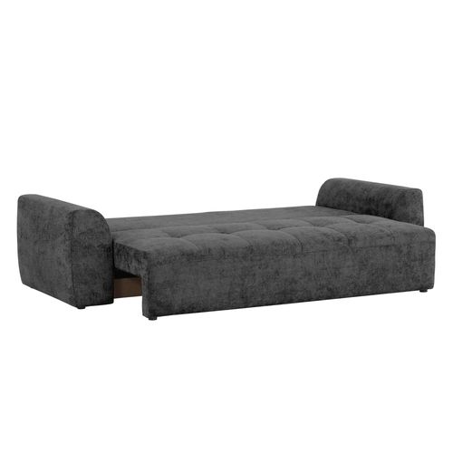 Canapé 3 places convertible AUBE tissu gris foncé