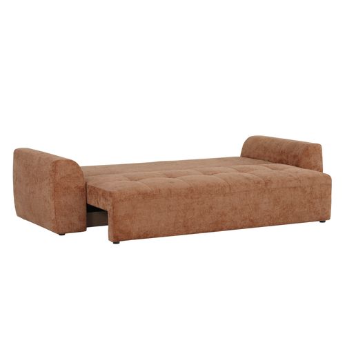 Canapé 3 places convertible AUBE tissu terra cotta