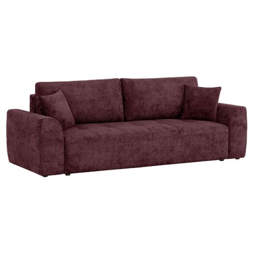 Canapé 3 places convertible AUBE tissu bordeaux