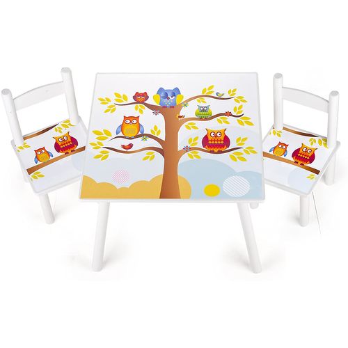 Table Et 2 Chaises Enfant Hiboux