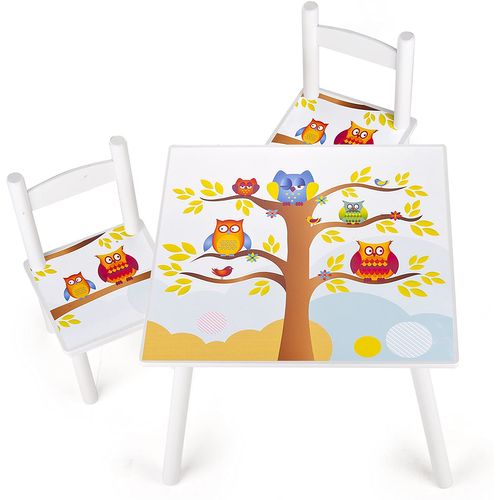 Table Et 2 Chaises Enfant Hiboux